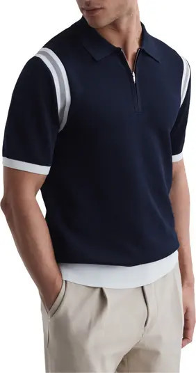 Reiss Bradley Zip Piqué Polo | Nordstrom | Nordstrom