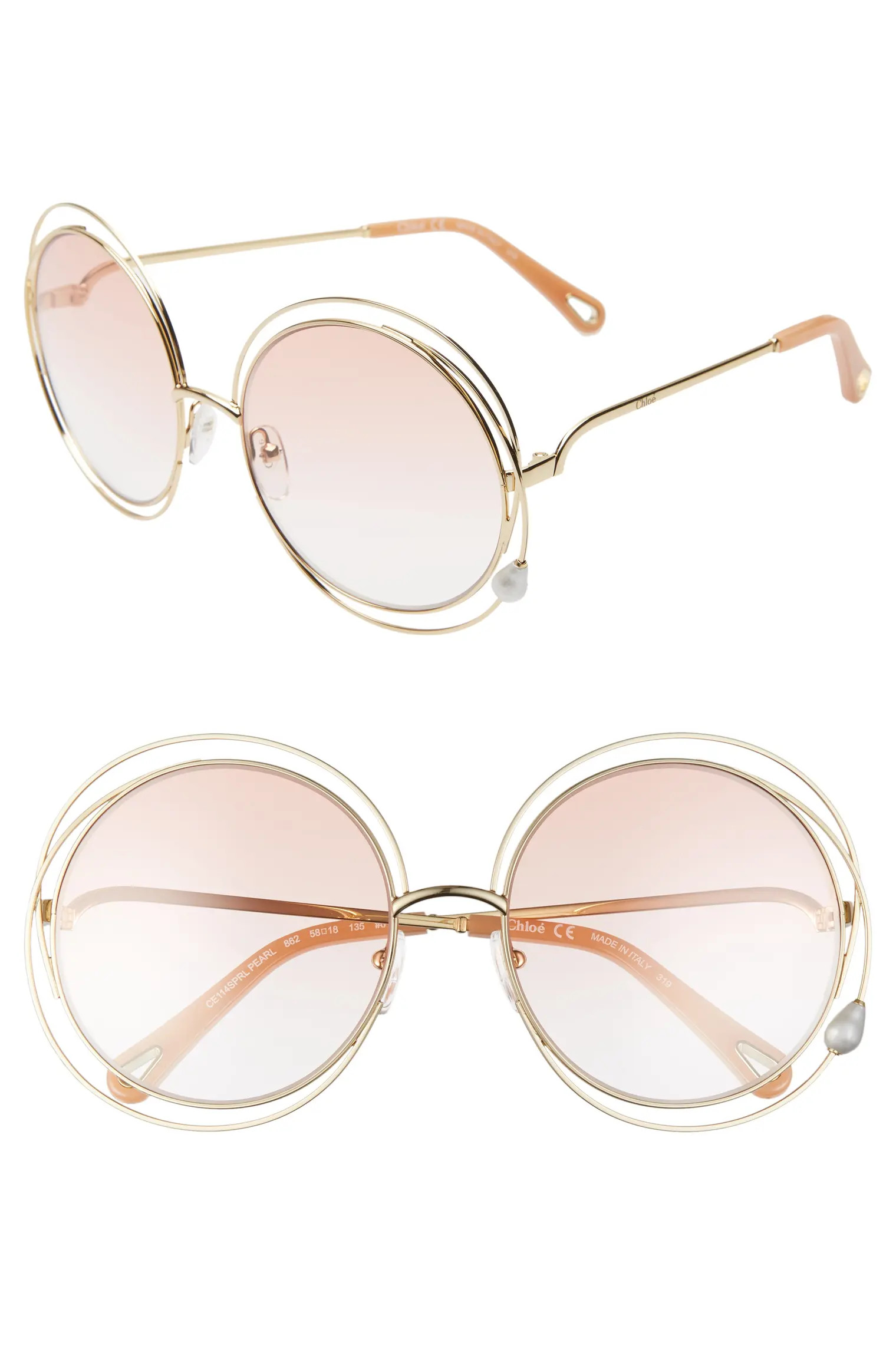 Carlina 58mm Round Sunglasses | Nordstrom