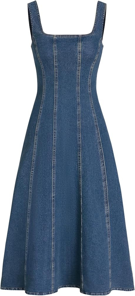 CIDER Denim Ruffle Cami Maxi Dress | Amazon (US)