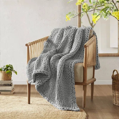 Madison Hand Made Chunky Double Knit Throw Blanket | Wayfair North America