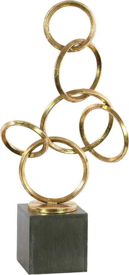 Urban Trends 39608 Metal Abstract Intertwined Circles Sculpture, Gold | Amazon (US)