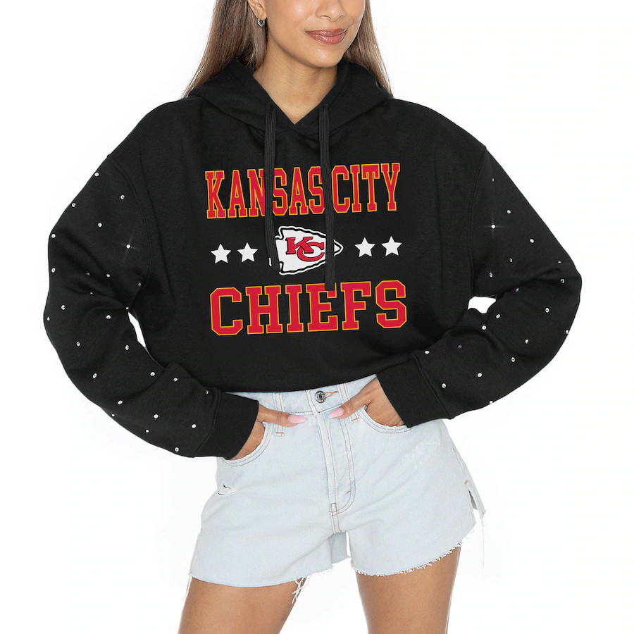 Kansas City Chiefs Gameday Couture Women's Like A Star Scrunch Waist Pullover Hoodie - Black | Fanatics