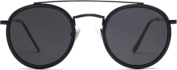 SOJOS Retro Round Polarized Sunglasses UV400 Double Bridge Sun Glasses SUNSET SJ1104 | Amazon (US)