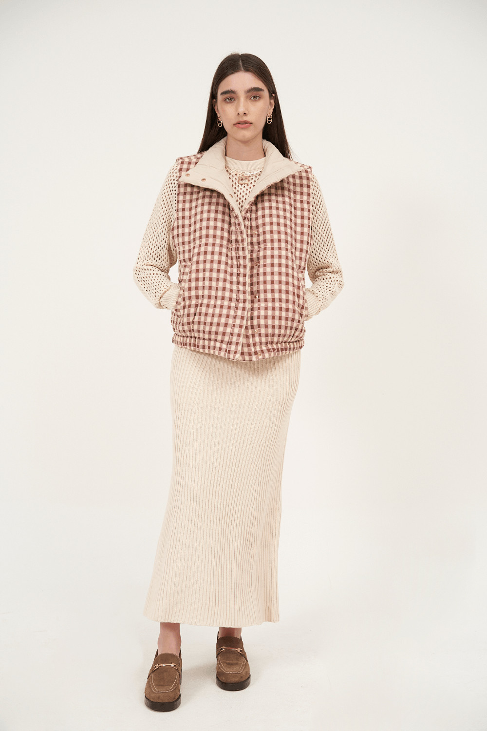 Saia Tricot Fenda Costas Missinclof - Bege - Gallerist | Moda Autoral e Contemporânea | Gallerist (BR)