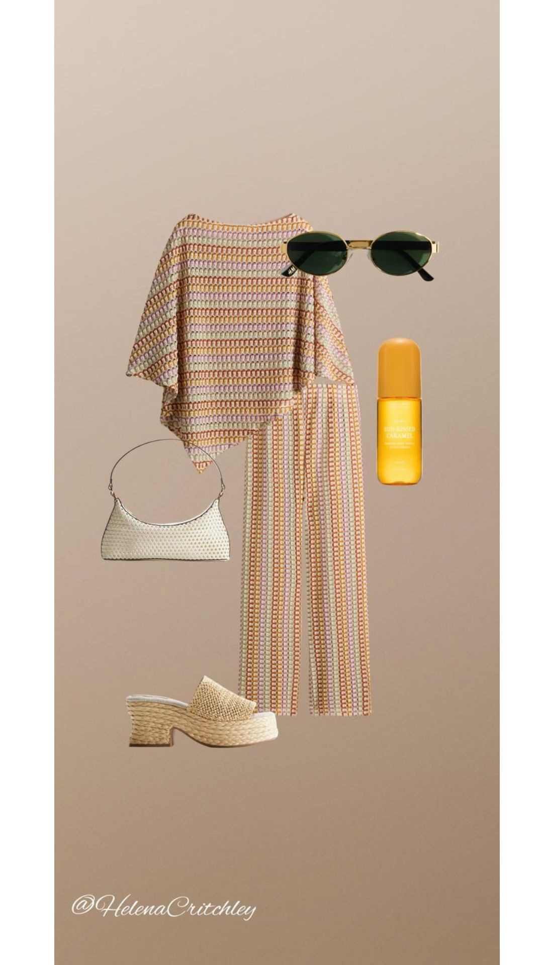 Holiday Outfit Inspiration! 

Striped crochet co-ord, Wide leg knit trousers, White shoulder bag, sunglasses, Woven heeled mules, Summer knit set, Holiday outfit inspo, Soft neutral styling, Day to Night Holiday Look 

 #LTKuk #LTKsummer #LTKtravel