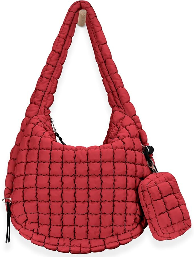 Puffer Tote Bag for Women Large Quilted Puffy Lightweight Carryall Crossbody Tote Bag for Women | Amazon (US)
