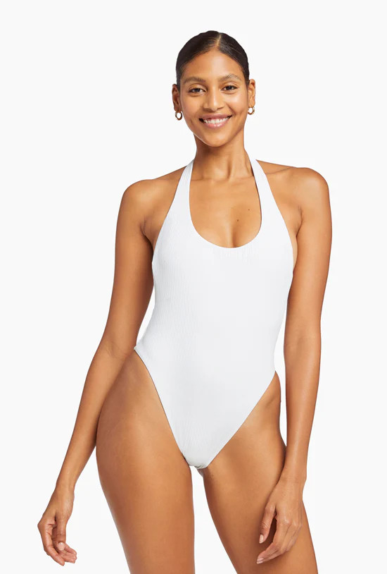 Alia One Piece - White EcoRib BT | Vitamin A Swim