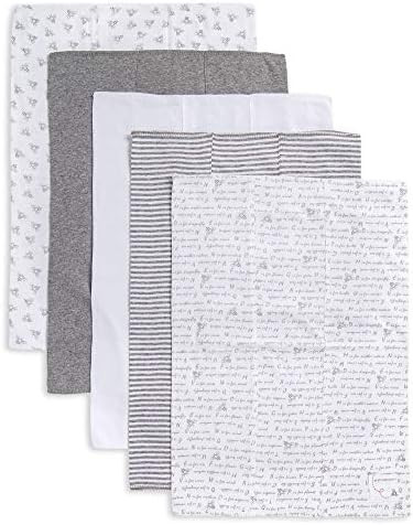 Burt's Bees Baby - 5 Pack of Burp Cloths, 100% Organic Cotton (1 Cloud, 1 Solid Color, 1 Honey Bee P | Amazon (US)