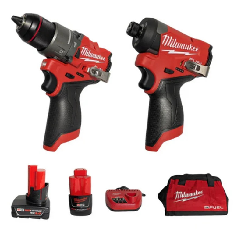 Milwaukee M12 FUEL 12V Lithium-Ion Brushless Cordless 2-Tool Combo Kit – 1/2" Hammer Drill & 1/... | Walmart (US)