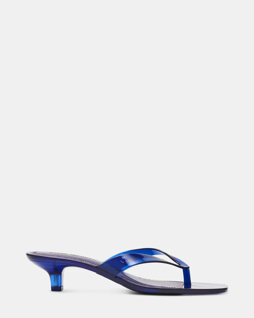 TRACIE Jelly Navy Thong Strap Women's Kitten Heel | Steve Madden (US)