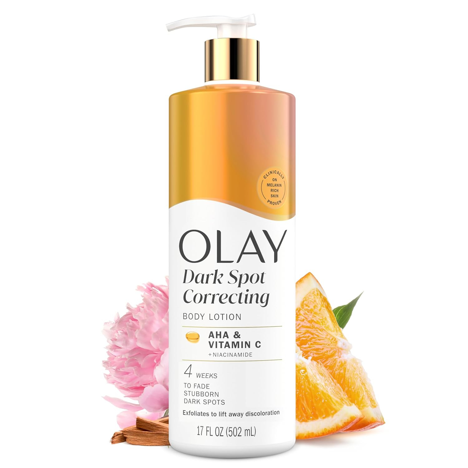 Olay Body Lotion for Women, Tone Enhancing with AHA Serum, Visibly Reduce Discolored Skin, 24hr Moisture & Hydration, Fast Absorbing Formula, Vitamin B3 Complex, For All Skin Types, 17 fl oz | Amazon (US)