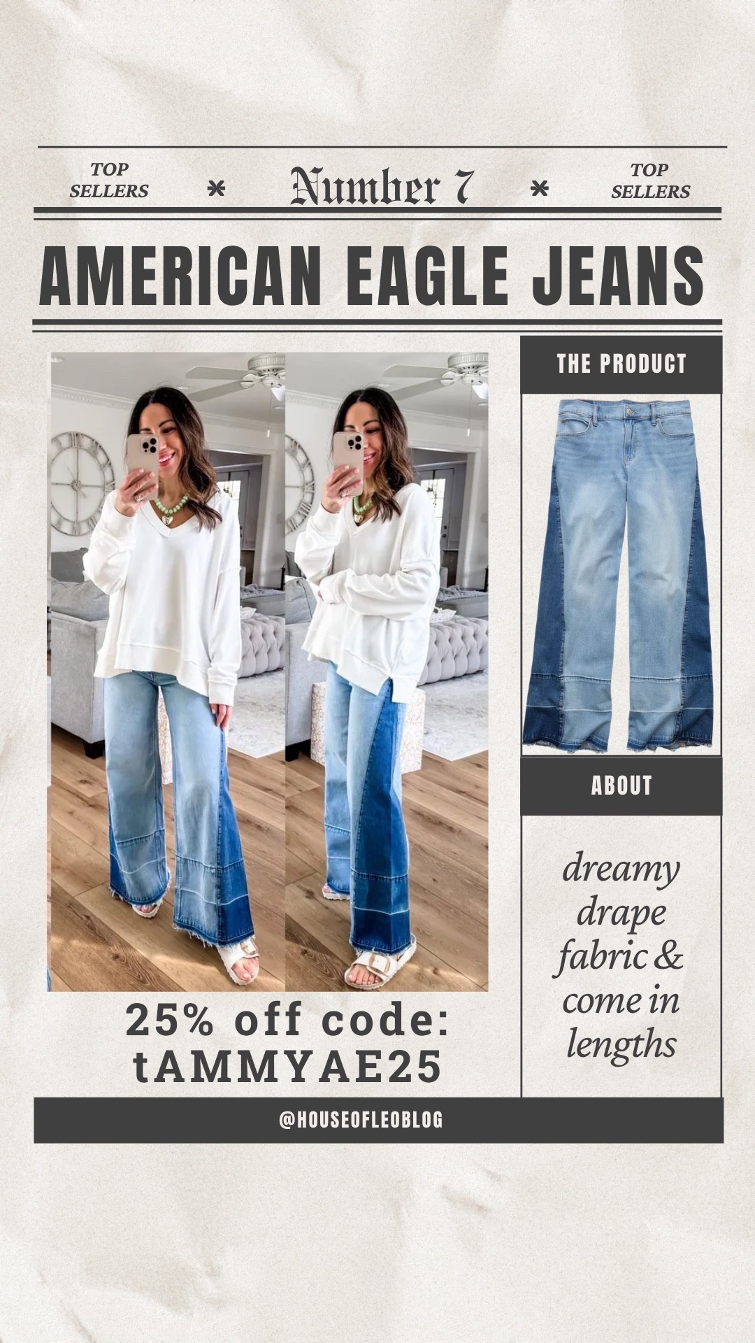 Code: tammyAE25. Wearing 0 short wide leg jeans. Small sweat sweatshirt.

#LTKPetite #LTKSaleAlert #LTKOver40