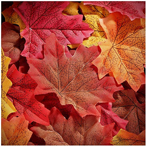 Whaline 300 Pieces Artificial Autumn Maple Leaves Mixed Fall Colored Leaf for Weddings, Events, A... | Amazon (US)