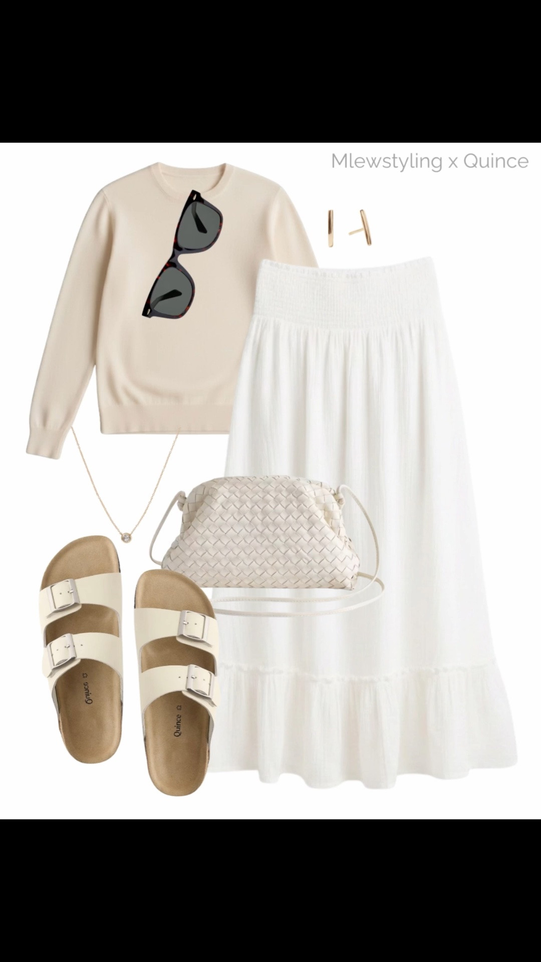 For the girls who love comfy but chic 🤍

#QuincePartner @Quince 

Tags: summer outfit, cashmere sweater, white cotton skirt, leather sandals, woven handbag, neutral outfit, capsule wardrobe

#LTKcanada #LTKsummer #LTKstyletip