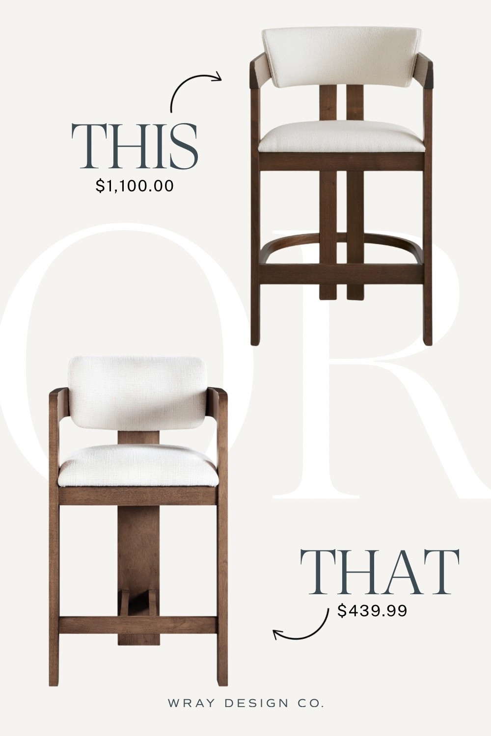 Your weekly look for less is here! Featuring a kitchen counter stool with a curved wood frame and cream upholstered seat. Will you splurge at Arhaus or are you buying the dupe? Let me know in the comments!

#LTKHome