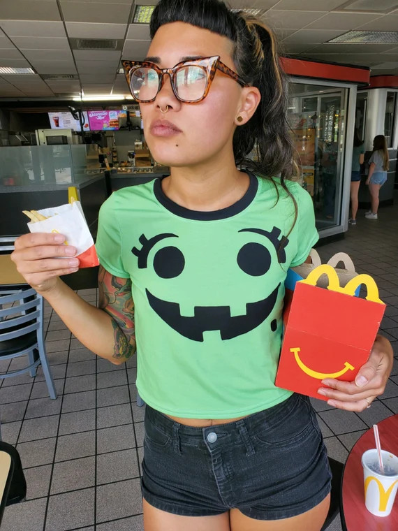 Creepy Meal Witch Halloween Bucket Crop Top | Etsy | Etsy (US)