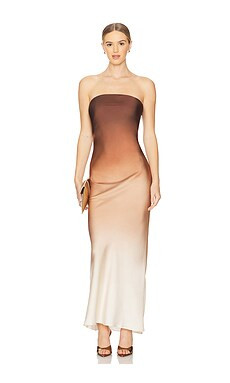 ROCOCO SAND Strapless Maxi Dress in Beige Brown Ombre from Revolve.com | Revolve Clothing (Global)