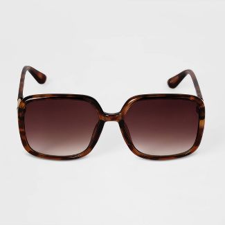 Women's Tortoise Shell Oversized Square Sunglasses - A New Day™ Brown | Target