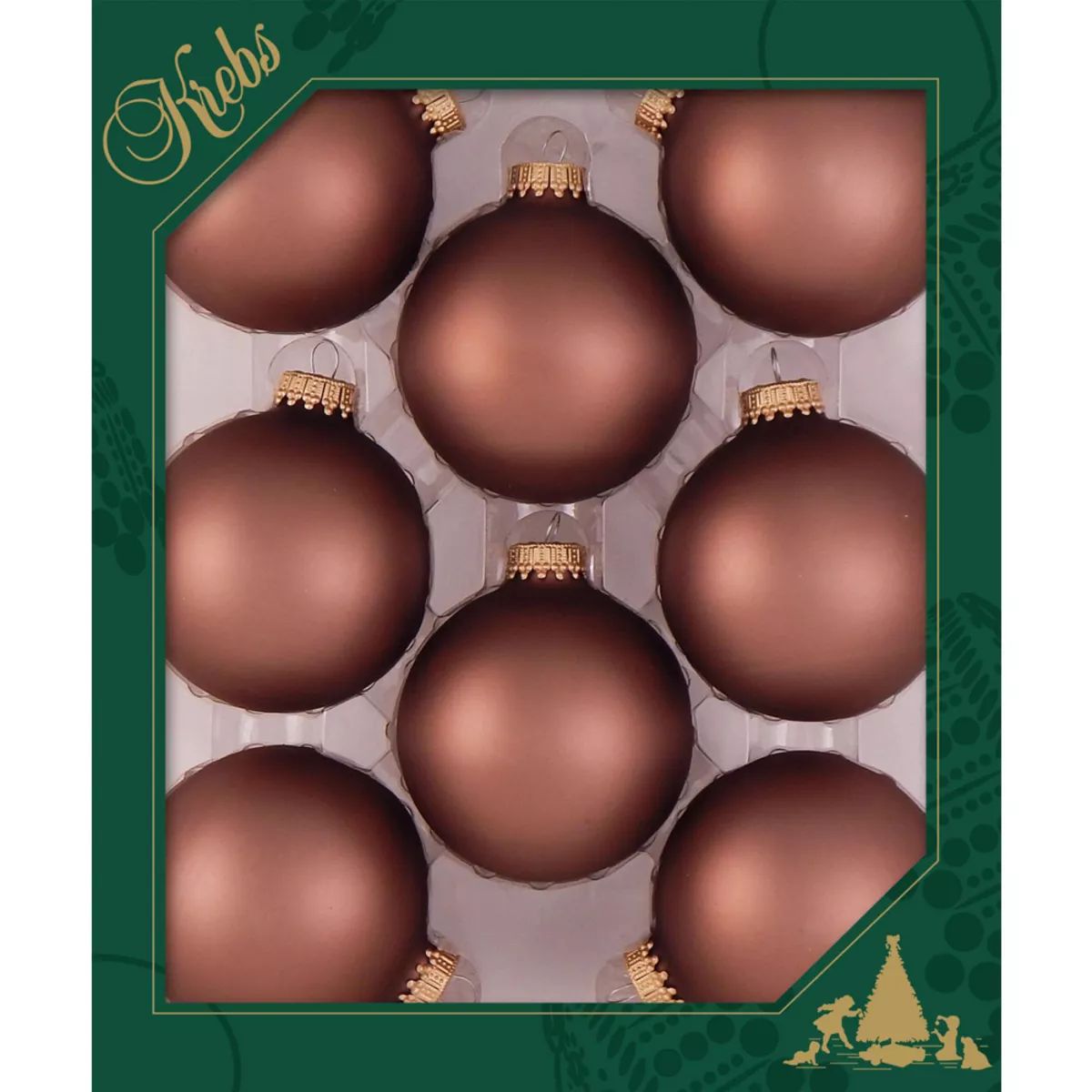 Christmas by Krebs 8ct Coconut Brown Matte Glass Christmas Ball Ornaments 2.5" (67mm) | Target