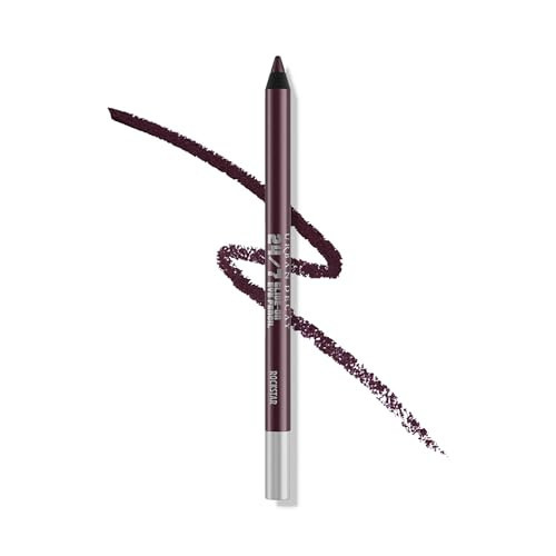 URBAN DECAY 24/7 Glide-On Waterproof Eyeliner Pencil - Smudge-Proof, Long-Lasting, Transfer-Proof, Up to 16HR Wear, Smooth No-Tug Formula, Rockstar (Matte Dark Purple) - 0.04 oz | Amazon (US)