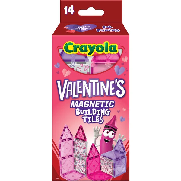 Crayola Valentine's Day Magnetic Tiles 14-Piece Starter Set | Maisonette