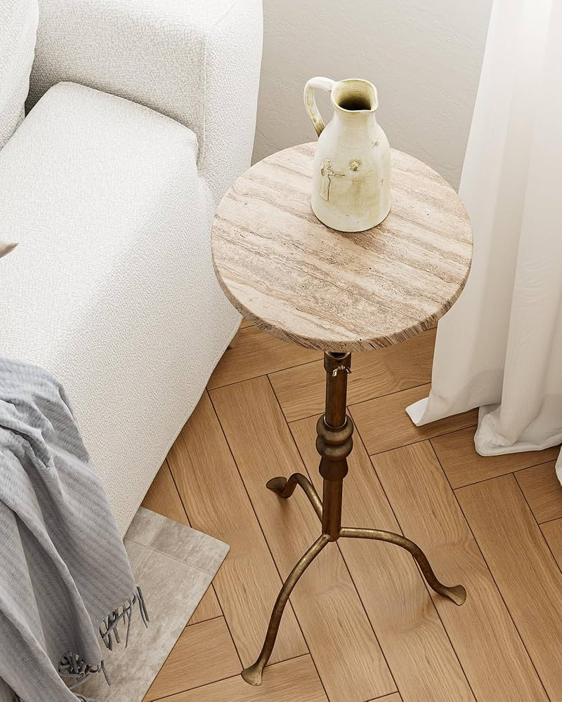 AEPOALUA Adjustable Height Round Pedestal Table - 22-30 Inch, Modern Martini Cocktail End Table w... | Amazon (CA)