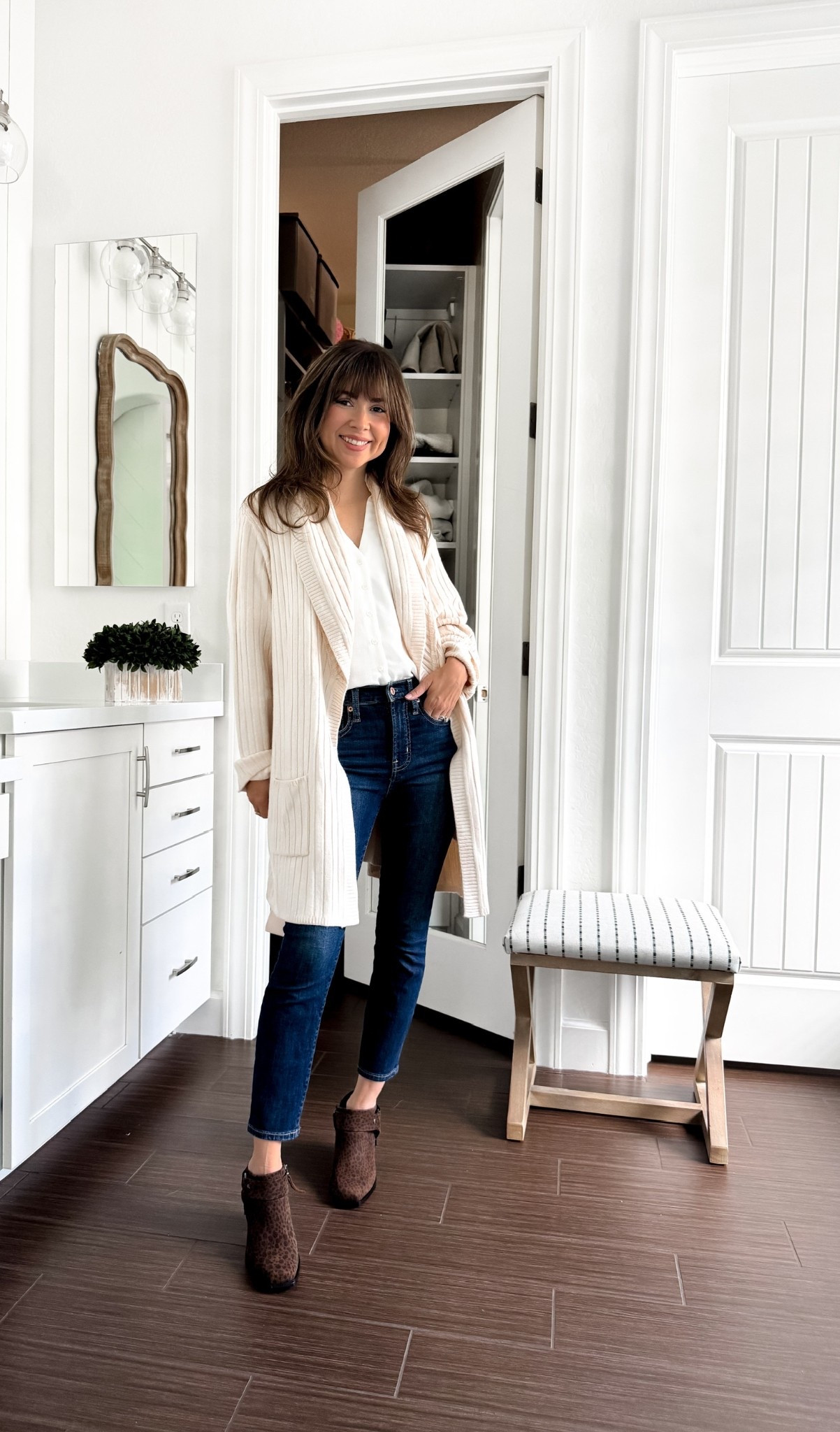 Petite Girl Uniform: Cardigan + Booties
 Cozy, casual, and perfectly layered for busy days. Sharing how I style these petite-friendly booties with a cardigan I live in.

Nordstrom anniversary sale. Elevated fashion. Layered outfit. Ankle boots. Mom fashion. Chic outfit. Petite fashion. Trendy fashion.