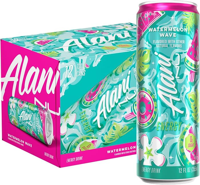 Alani Nu WATERMELON WAVE, Sugar Free, Low Calorie Energy Drinks, 200mg Caffeine, Biotin, B Vitami... | Amazon (US)