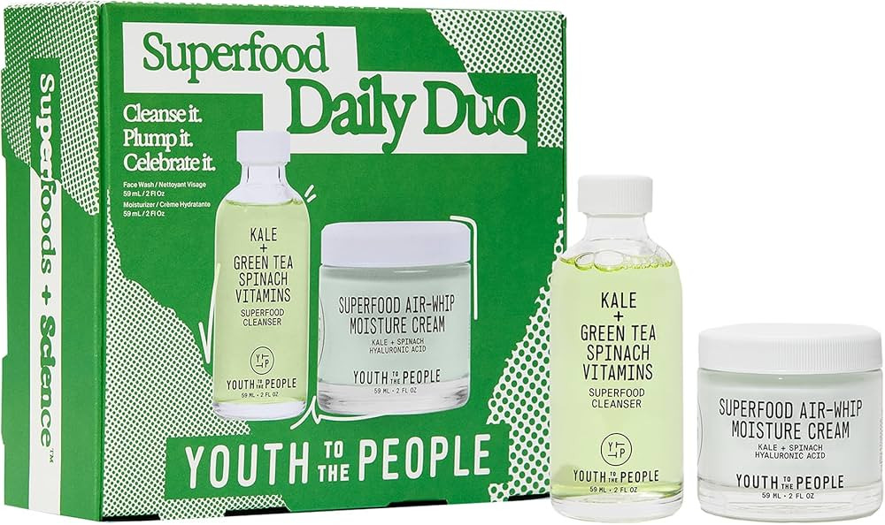 Youth To The People Superfood Daily Duo Kit - Superfood Cleanser (8oz) + Air-Whipped Moisture Cre... | Amazon (US)