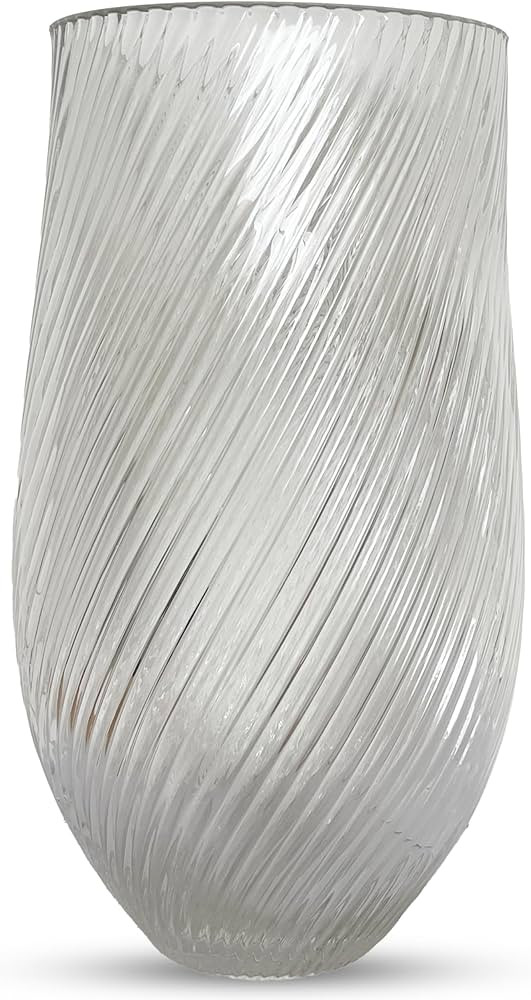 Greenline Goods Ribbed Flower Vase with Rounded Bottom – Clear Hand-Blown Glass Vases for Flowe... | Amazon (US)