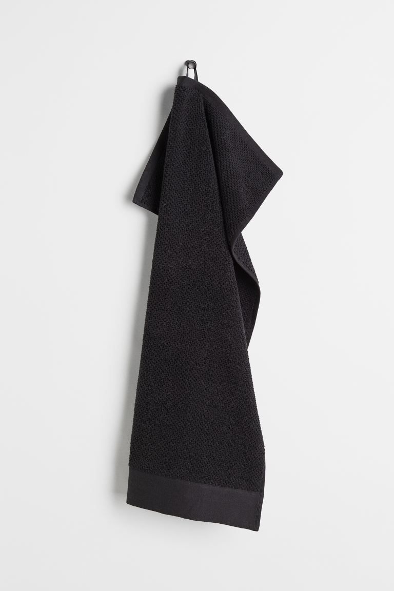 Cotton Terry Hand Towel - Black - Home All | H&M US | H&M (US + CA)