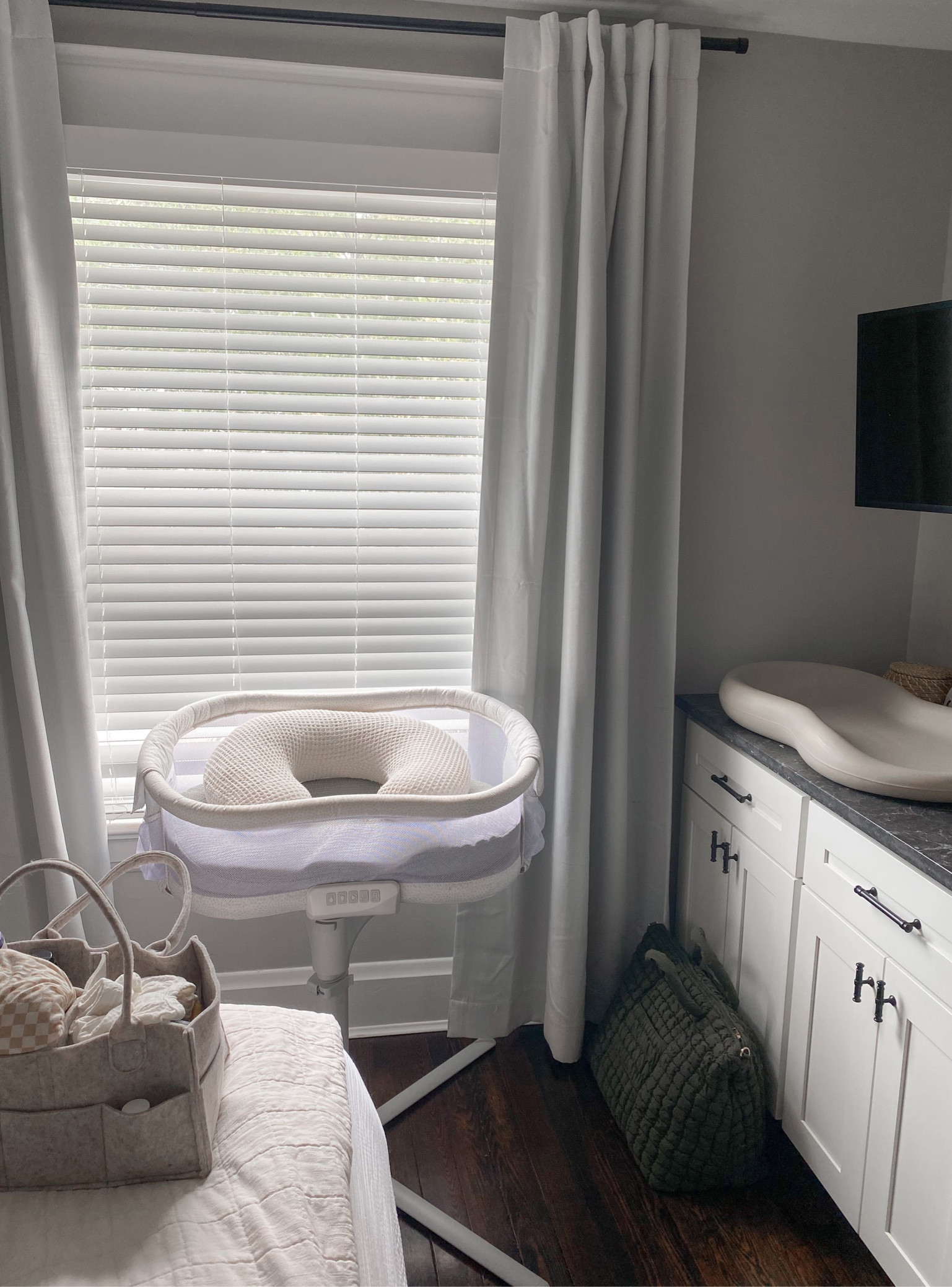 baby prep — things are getting real over here! our “nursery” set up on our primary bedroom for baby girl 

#LTKbump #LTKbaby #LTKhome