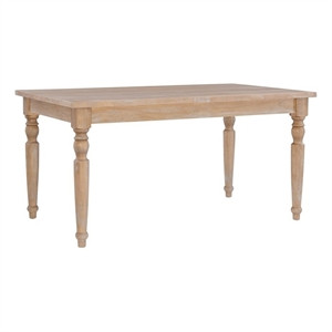 Linon Avalon Oak Wood Dining Table Decorative Turned Legs in Light Natural Brown | Homesquare