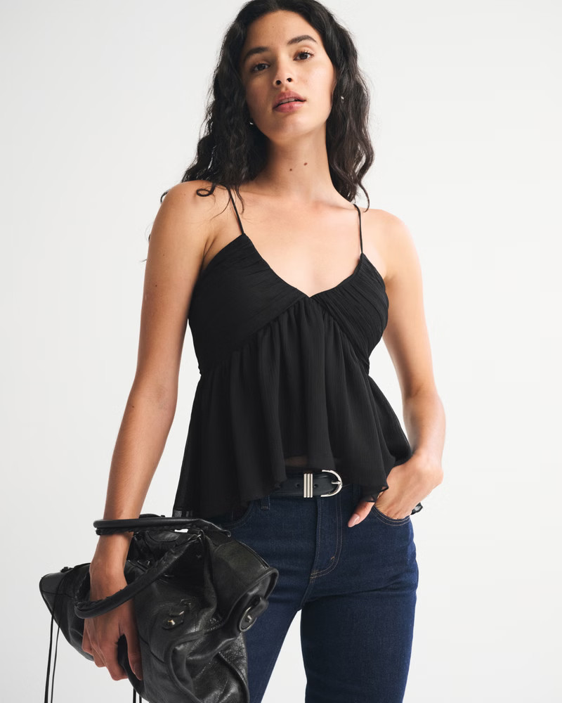 Women's V-Neck Ruched Cami | Women's Tops | Abercrombie.com | Abercrombie & Fitch (US)