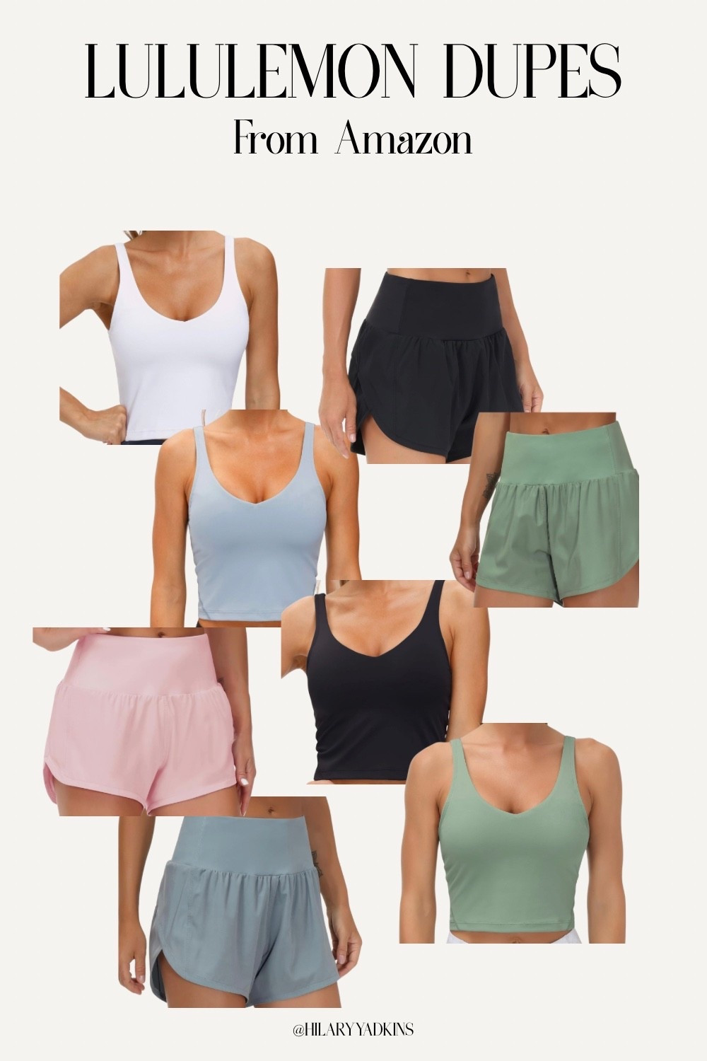 Lululemon look for less 👏🏼
These Amazon dupes — the shorts and tank tops — are sooo good. Flattering fits, great colors, and super comfy!

#AmazonFinds #LululemonDupes #Activewear #WorkoutOutfit #AthleisureStyle #AmazonFashion #GymOutfit #AffordableFashion #FitnessStyle #SummerAthleisure #Amazon #Lululemon 

#LTKActive #LTKStyleTip #LTKFindsUnder50