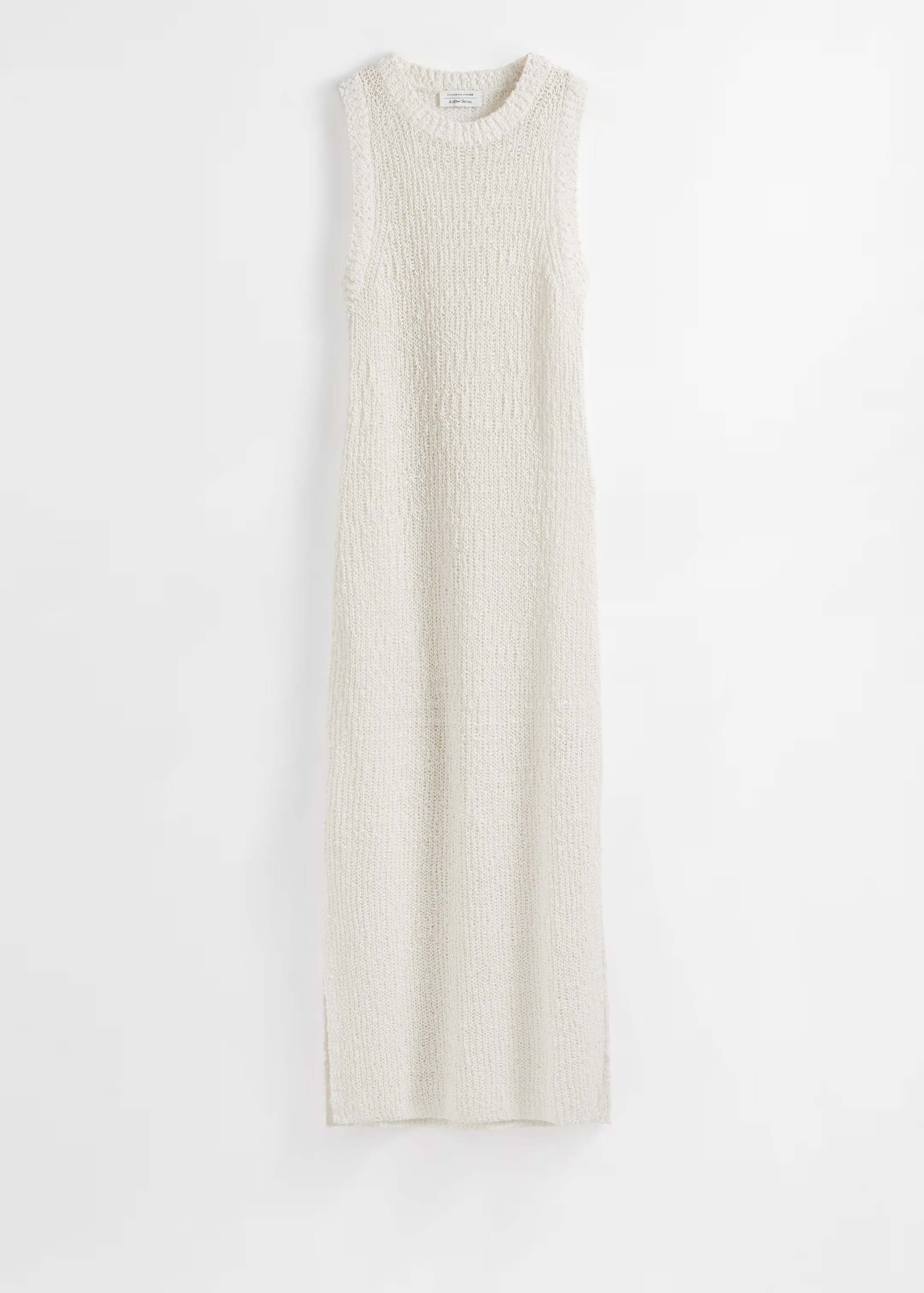 Sleeveless midi dress knitted from a mulberry silk-blend. Featuring a textured finish and side sl... | & Other Stories - US