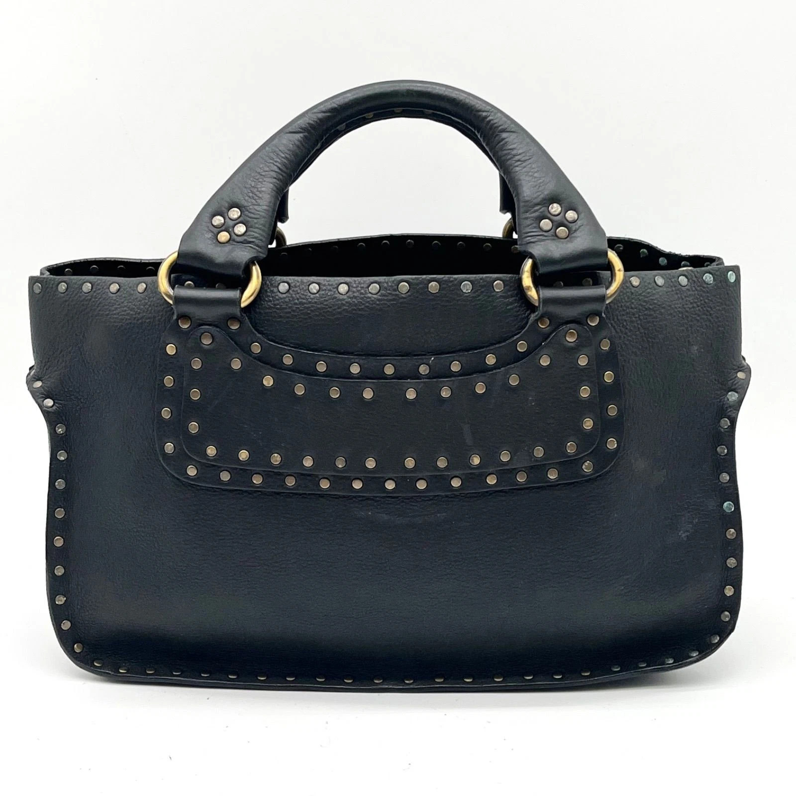 Auth Celine Boogie Bag Studs Leather Handbag, Black 2Y10564 | eBay | eBay US