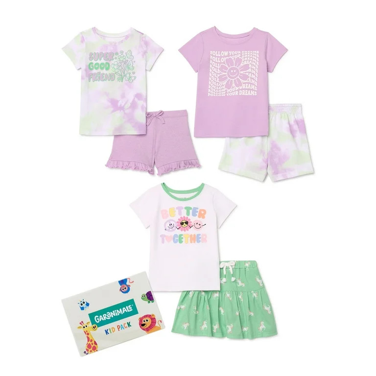 Garanimals Toddler Girls Mix and Match Kid Pack Outfit Set, 6-Piece, Sizes 18M-5T | Walmart (US)