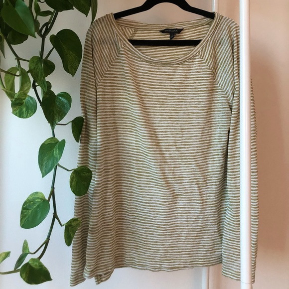 Banana republic green striped shirt | Poshmark