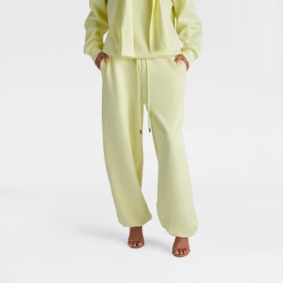 KBB by KAHLANA Women's High-Rise Straight Leg 'The Dwayne Sweats' - Yellow XL | Target