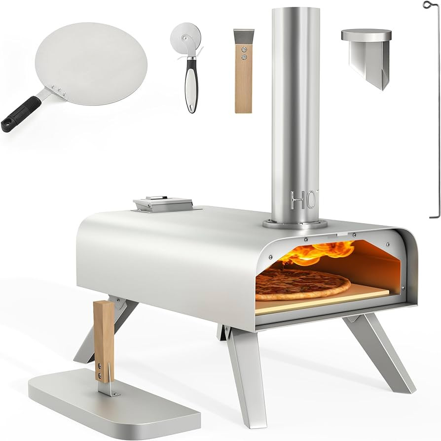 YITAHOME Wood Fired Pizza Oven Outdoor, 12" Portable Pellet Pizza Ovens with Pizza Peel & Pizza C... | Amazon (US)