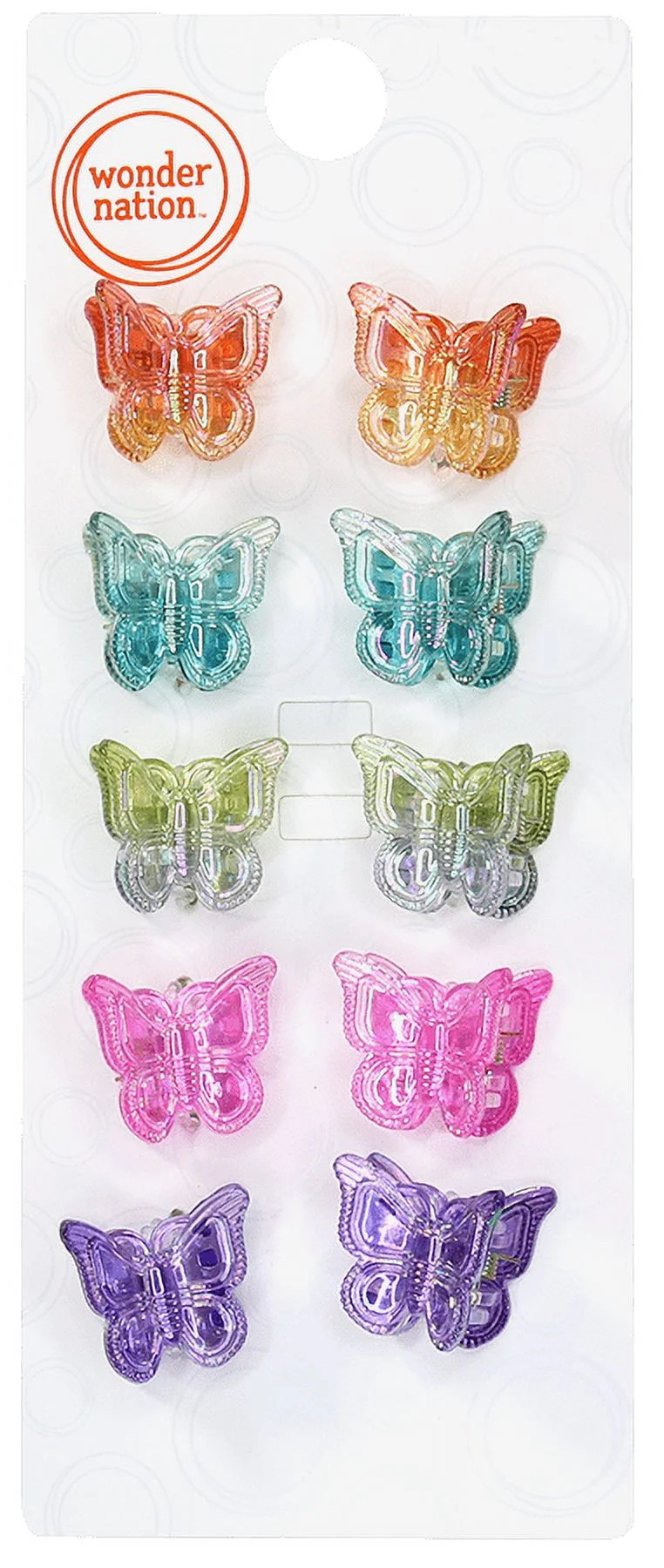 Wonder Nation Butterfly Mini Claw Clips, 10-Piece | Walmart (US)