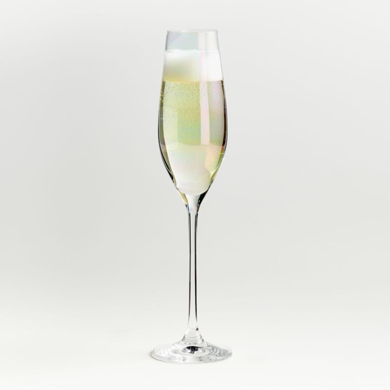 Lunette Iridescent Champagne Glass Flute + Reviews | Crate & Barrel | Crate & Barrel