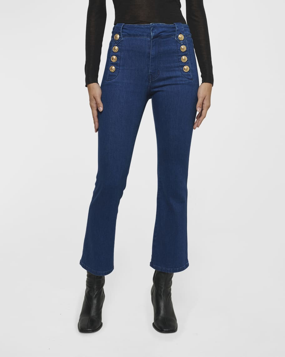 Derek Lam 10 Crosby Robertson Cropped Flared Denim Sailor Trousers | Neiman Marcus