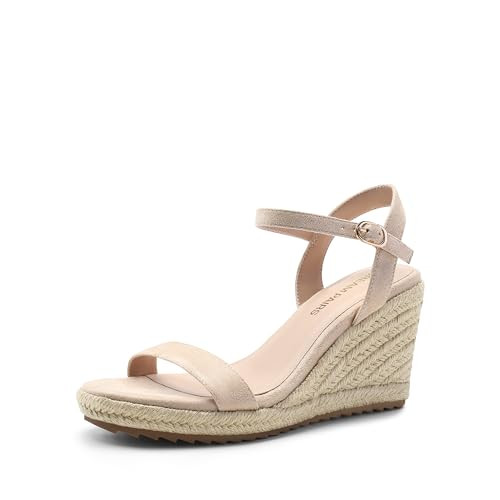 DREAM PAIRS Espadrilles Wedge Sandals for Women, Women's Open Toe Summer Dressy Sandals with Adju... | Amazon (US)