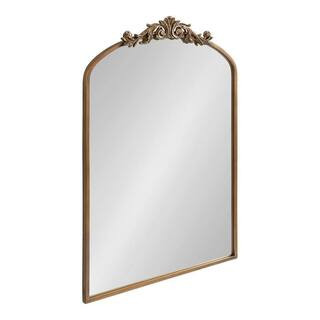 Kate and Laurel Arendahl 36 in. x 23.75 in. Traditional Arch Gold Framed Decorative Wall Mirror 2... | The Home Depot