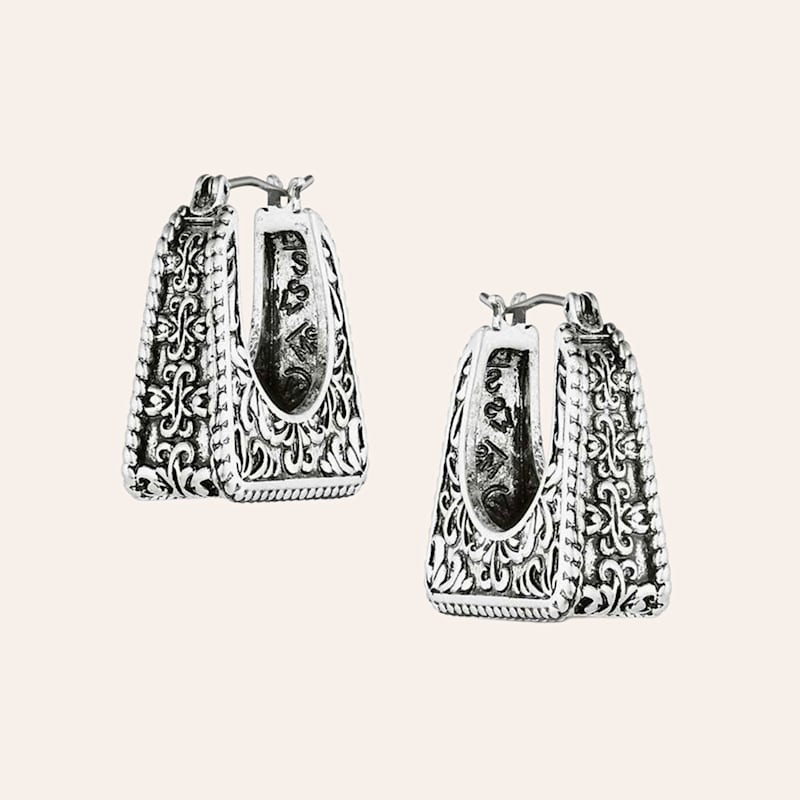 Montana Silversmiths Stirrup Hoop Silver Brass Earrings | Cavender's