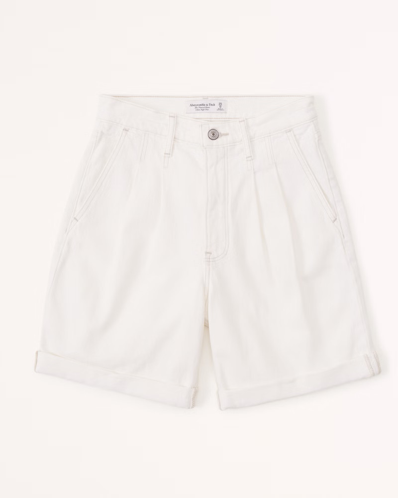 Pleated Denim Shorts | Abercrombie & Fitch (US)