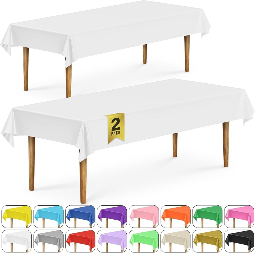 DecorRack 2 Rectangular Tablecloths BPA-Free Plastic, 54 x 108 inch, Dining Table Cloth, Rectangl... | Amazon (US)