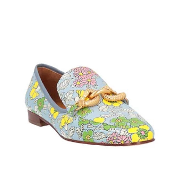 TORY BURCH Blue Wallpaper Floral Leather Loafers - Women’s Size 6 - New In Box | Poshmark